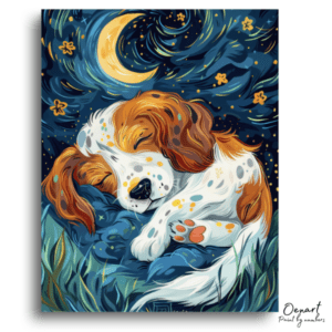 Moonlit Puppy Dreams - Paint by Numbers Kit