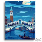 Moonlit Venice Rialto Bridge - Paint by Numbers Kit