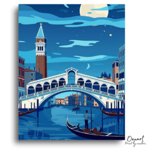 Moonlit Venice Rialto Bridge - Paint by Numbers Kit