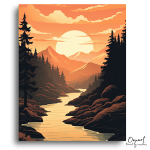 Mountain Sunset Serenity - Paint by Numbers Kit