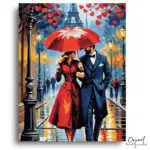 Parisian Love in the Rain - Paint by Numbers Kit