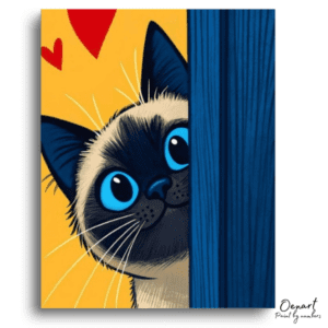 Peek-a-Boo Kitty Love - Paint by Numbers Kit