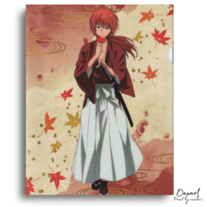 Red-Haired Swordsman Autumn Leaves - Paint by Numbers Kit