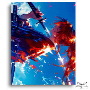 Red-Haired Swordsman Under Blue Sky - Paint by Numbers Kit