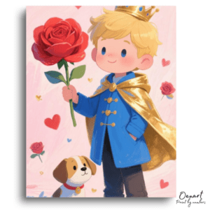 Royal Prince, Rose & Puppy - Paint by Numbers Kit