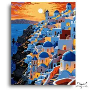 Santorini Sunset Bliss - Paint by Numbers Kit