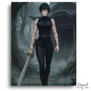 Scarred Warrior, Dark Temple Path - Paint by Numbers Kit