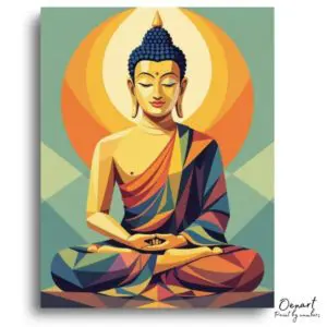 Serene Geometric Buddha - Paint by Numbers Kit