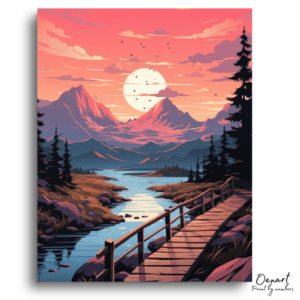 Serene Valley Sunset Path - Paint by Numbers Kit