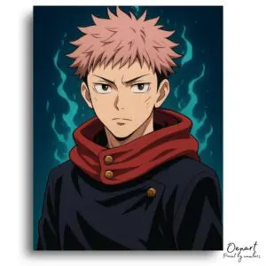 Serious Spiky-Haired Boy - Paint by Numbers Kit