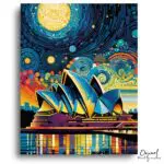 Starry Sydney Opera House Night - Paint by Numbers Kit