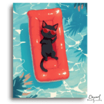 Summer Vibes Cat Fun - Paint by Numbers Kit