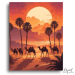 Sunset Desert Camel Caravan - Paint by Numbers Kit