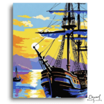 Sunset Voyage Tall Ship - Paint by Numbers Kit