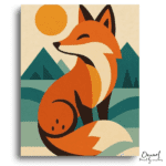 Tranquil Fox Mountain Scene - Paint by Numbers Kit