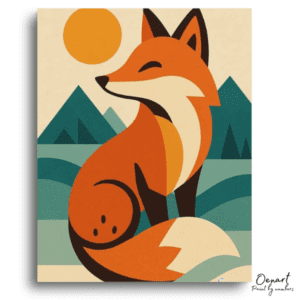Tranquil Fox Mountain Scene - Paint by Numbers Kit