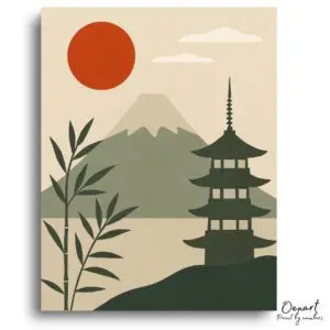 Tranquil Japan Pagoda View - Paint by Numbers Kit