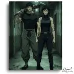Two Scarred Warriors in Hallway - Paint by Numbers Kit