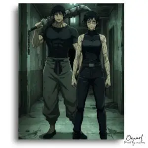 Two Scarred Warriors in Hallway - Paint by Numbers Kit