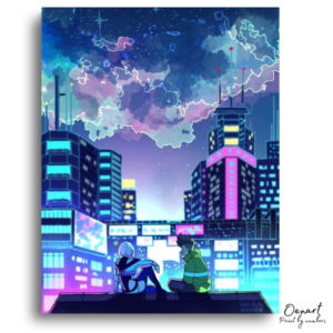 Urban Night Stargazing Friends - Paint by Numbers Kit