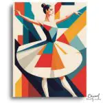 Vibrant Ballerina Mosaic - Paint by Numbers Kit