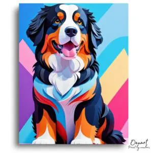 Vibrant Bernese Mountain Pup - Paint by Numbers Kit