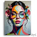 Vibrant Bloom Portrait Art - Paint by Numbers Kit