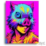 Vibrant Boar Masked Figure - Paint by Numbers Kit