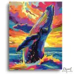 Vibrant Breaching Whale - Paint by Numbers Kit