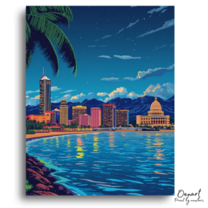 Vibrant City Beach Evening - Paint by Numbers Kit