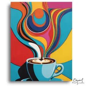 Vibrant Coffee Swirls - Paint by Numbers Kit