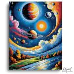 Vibrant Cosmic Landscape Journey - Paint by Numbers Kit