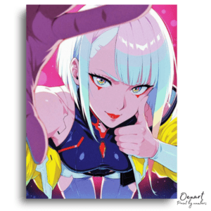 Vibrant Cybernetic Woman Thumbs Up - Paint by Numbers Kit