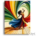 Vibrant Dancer's Colorful Flow - Paint by Numbers Kit