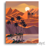 Vibrant Desert Lake Sunset - Paint by Numbers Kit