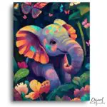 Vibrant Elephant Jungle Retreat - Paint by Numbers Kit