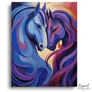 Vibrant Equine Embrace - Paint by Numbers Kit
