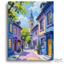 Vibrant European Street Scene - Paint by Numbers Kit