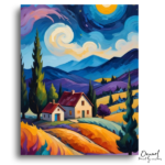 Vibrant Farmhouse Landscape - Paint by Numbers Kit