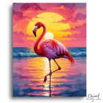 Vibrant Flamingo Tropical Sunset - Paint by Numbers Kit