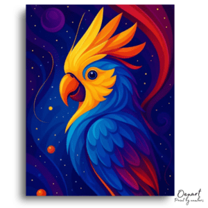 Vibrant Galactic Parrot Art - Paint by Numbers Kit
