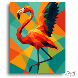 Vibrant Geometric Flamingo - Paint by Numbers Kit