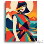 Vibrant Geometric Lady - Paint by Numbers Kit