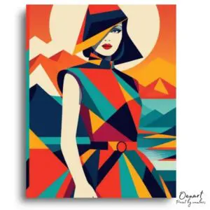 Vibrant Geometric Lady - Paint by Numbers Kit