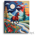 Vibrant Horse Mountain Escape - Paint by Numbers Kit