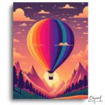 Vibrant Hot Air Balloon Landscape - Paint by Numbers Kit