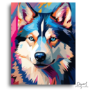 Vibrant Husky Pop Art - Paint by Numbers Kit
