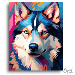 Vibrant Husky Pop Art - Paint by Numbers Kit