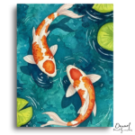 Vibrant Koi Pond Harmony - Paint by Numbers Kit