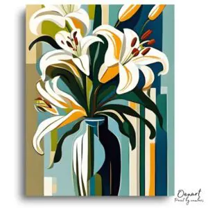 Vibrant Lilies, Abstract Style - Paint by Numbers Kit